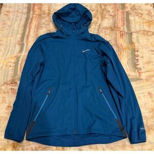 Nike Mens Shield Running Hooded Jacket Thunder Blue Athletic Water-Repellent L